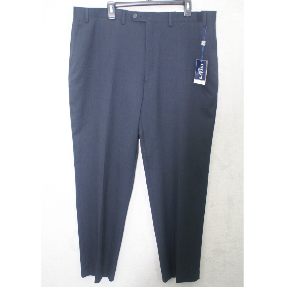 Chaps Mens Navy Blue 100% Wool Suit Separate Dress Pants 42W x 34L FAVIPIEX2030